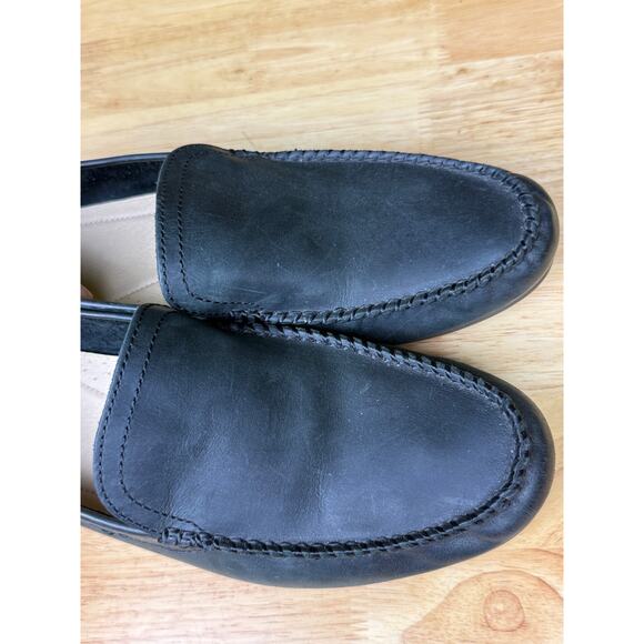 Frye Lewis Venetian Loafers Moccasin Toe Leather Driving Shoes Black Mens 9.5 - Picture 11 of 11